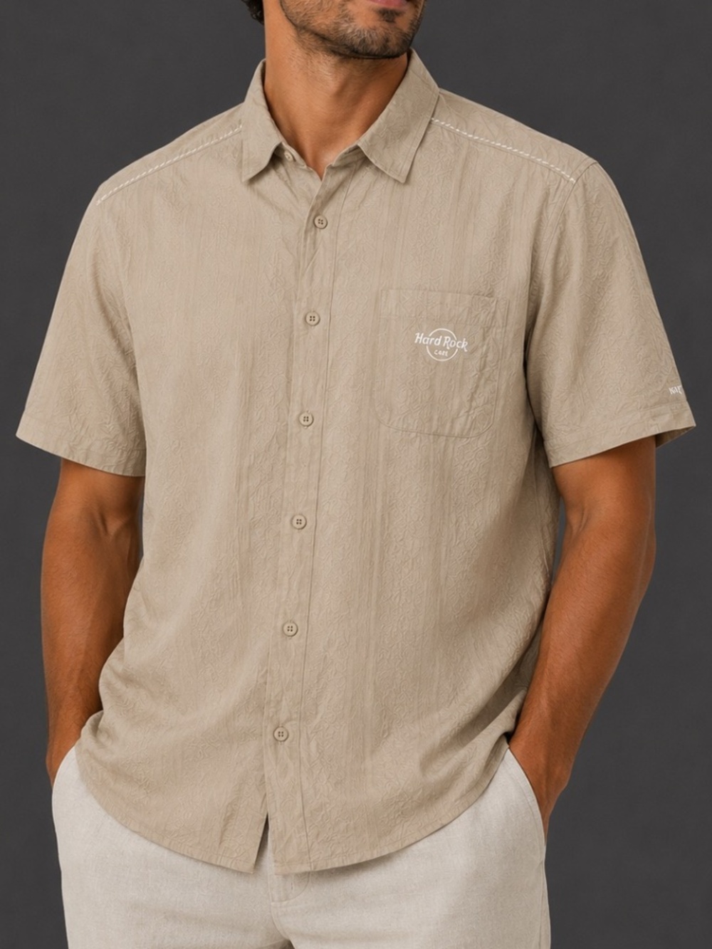Hard Rock Las Vegas Button Down Shirt, Size XL.